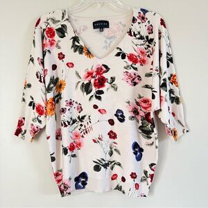 Premise Oversized Dolman Sleeve Multicolor Floral Comfy Normcore Sweater SZ S